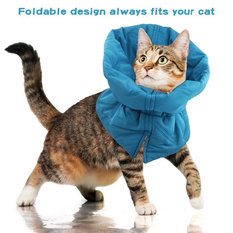 Huiyoulan Neck Brace Cat Protection, Adjustable Soft Cat Neck Brace, Elizabethan Collar, Post-Op Collar Protective Collar for Cats, Prevents Cats From Licking Wounds (S) - BeesActive Australia