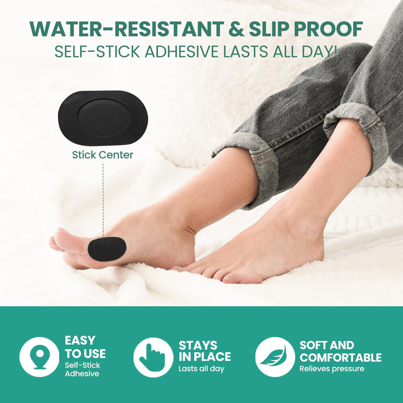 Welnove Bunion Pads to Wear with Shoes - 54 Pcs Moleskin for Feet - Bunion Cushions for Women Men, All-Day Comfort & Protection, Water-Resistant - Black, Multi-Size Black(54 Count) - BeesActive Australia
