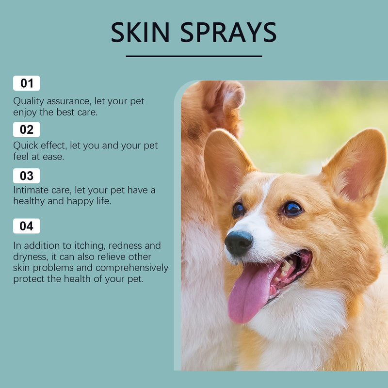 Itchy Dog Skin Relief Spray - Fast-Acting Pet Itch Treatment for Dogs & Cats Skin Ears, Soothes Allergies Bites Wounds Redness Dryness, Natural Plant Extract, Portable Skin Care Spray 100ml Castor Oil-100ml