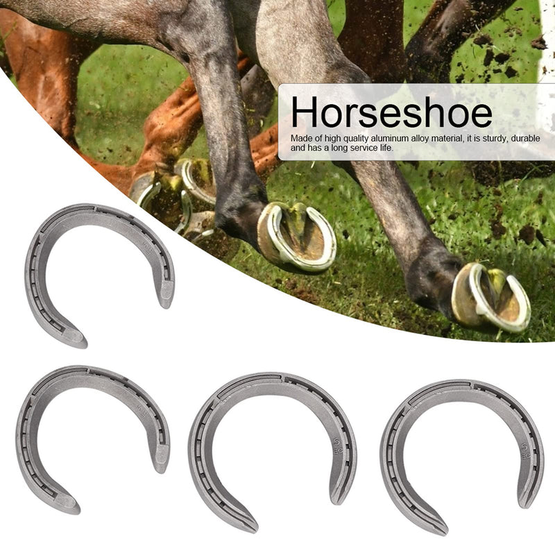 Fdit 4Pcs Aluminium Alloy Horseshoes Horse Riding Tool Equipment