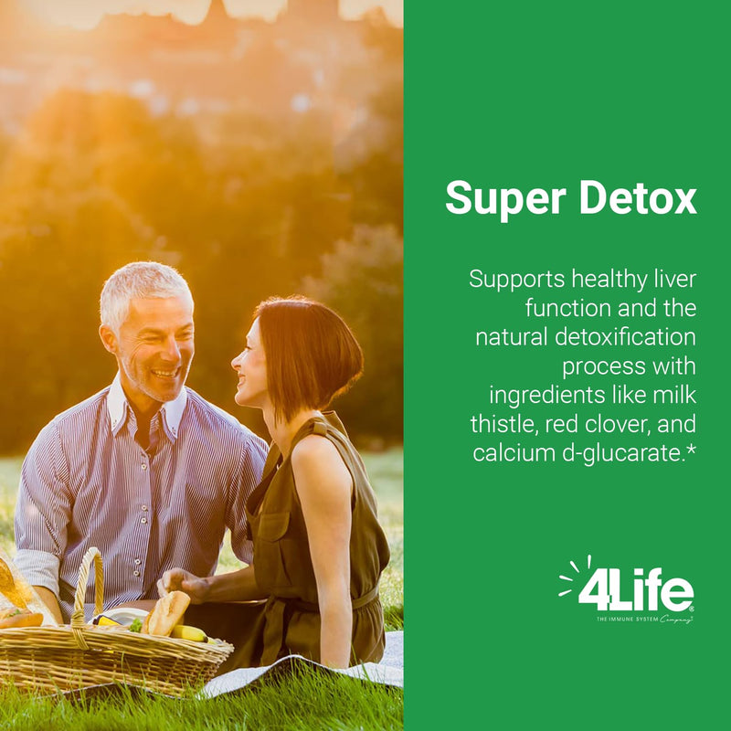 4Life Digest4Life Super Detox Liver Support with Milk Thistle, 60 Capsules | Healthy Digestion, Artichoke, Red clover, NAC, Calcium D-glucarate, Liver supplement, Cleansing, Gut and cellular wellness
