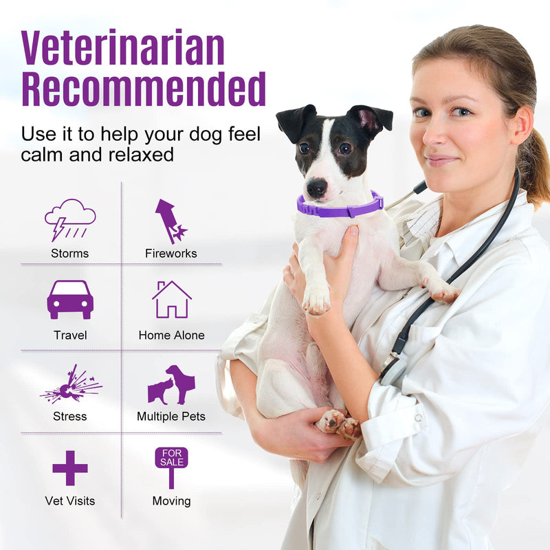Calming Collar for Dogs, Dog Anxiety Relief, Adjustable Dog Calming Collar, Sustained Release Pheromone, Suitable for All Dogs, 4Pcs 4 Count (Pack of 1)