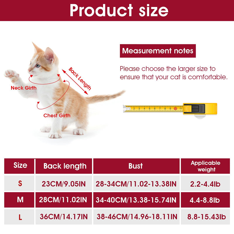 cobee Professional Cat Recovery Suit for Abdominal Wounds or Skin Diseases Kitten Surgery Recovery Suit E-Collar Alternative for Cats and Dogs Post Surgery (Size M Red) Size M Red - BeesActive Australia