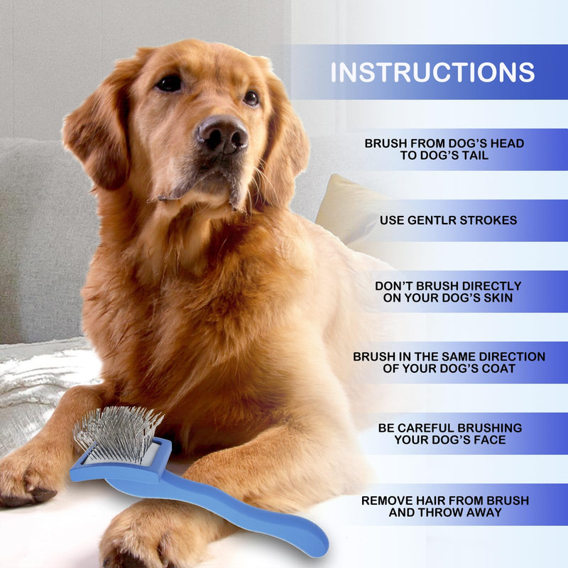 Dog Slicker Brush for Goldendoodles & Golden Doodle Brush for Grooming Kit - Dog Brush for Goldendoodle, Labradoodle, Poodles - Pet Hair Brush for Short & Medium Haired Dogs -Small (DarkBlue) - BeesActive Australia
