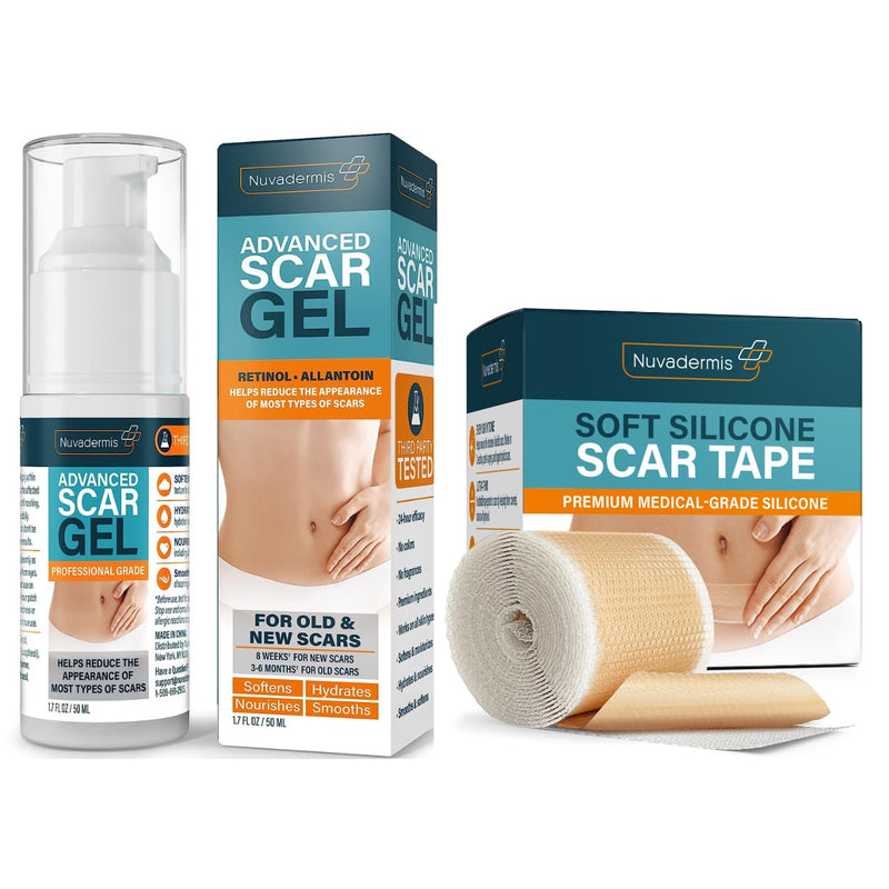 Nuvadermis Scar Care Bundle - Advanced Scar Gel & Silicone Scar Tape - BeesActive Australia