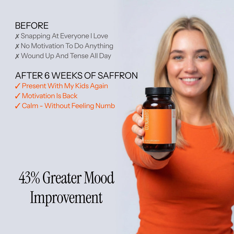 Saffron Supplements, Saffron Extract, Mood & Focus Support, 60 Capsules | Vegan Capsules for Daily Vitality, Wellness & Energy - 30mg Saffron Extract, Magnesium Glycinate, Rhodiola & Vitamin B6