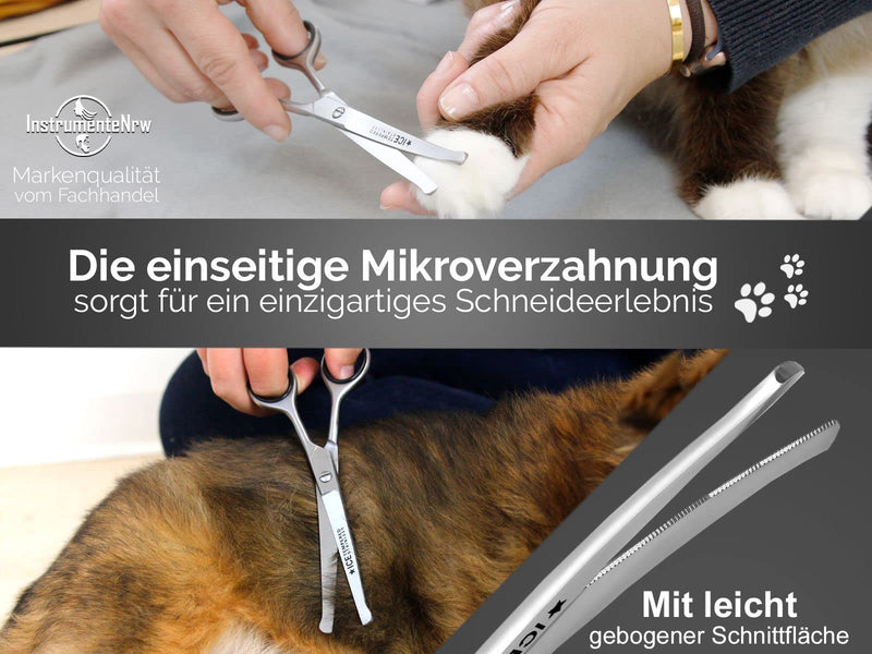 Dog hair scissors Grooming scissors CURVED with MICRO TOOTHING - BeesActive Australia
