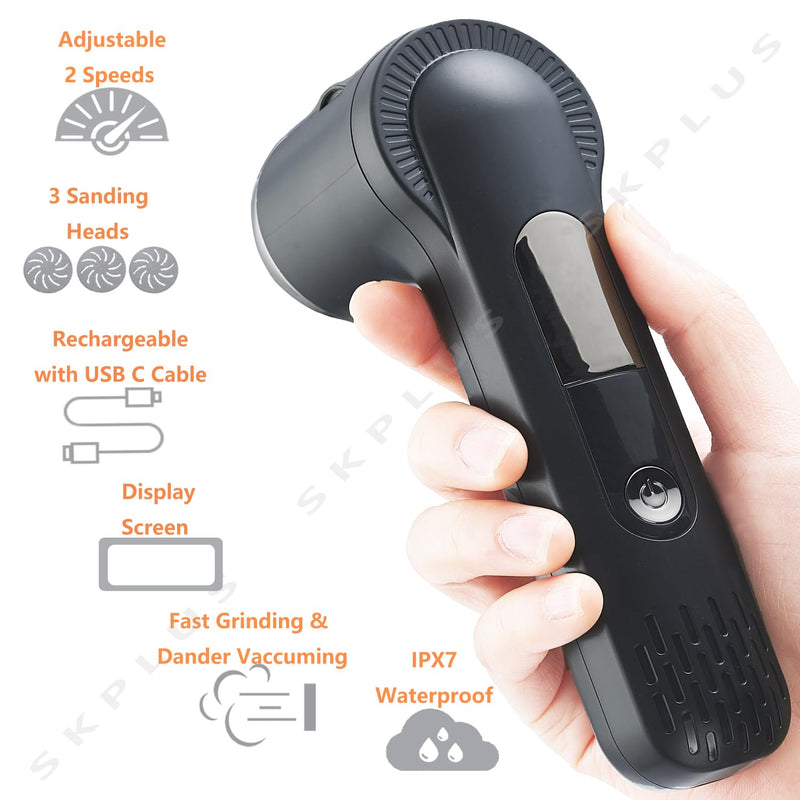 Electric Callus Remover with Dander Vacuum for Feet, Portable 36 in 1 Pedicure Kit Foot File Callus Remover, Waterproof Rechargeable Foot File for Foot Care with 3 Heads&LCD Display - BeesActive Australia