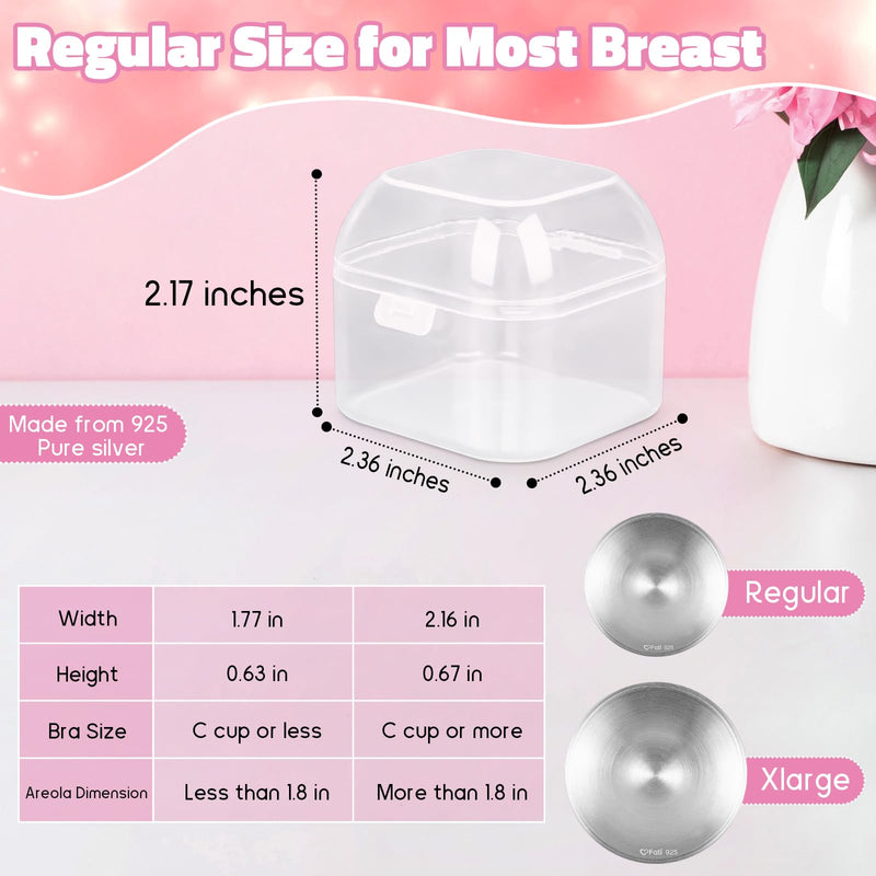 The Original Silver Nursing Cups, Nipple Covers for Breastfeeding Essentials, Nipple Shields for Nursing Newborn, 925 Silver Nipple Guards for Sore Nipple Relief, Newborn Essentials Must Haves-Regular REGULAR - BeesActive Australia