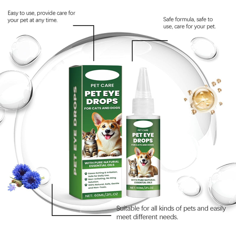 Dog Eye Drops,2pcs Pet Eye Drops,Eye Drops for Dogs,Cat Eye Drops,Dogs Cats Eye Drops for Infection,Gentle Dog Eye Drops,for Dog and Cat Infection,Dry,Itchy,Tear Stain Eyes