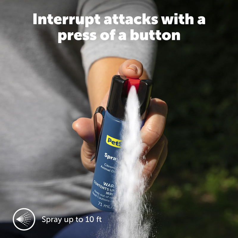PetSafe SprayShield Animal Deterrent with Clip - Citronella Dog Repellent Spray Ranges up to 10 ft - 2.4 oz / 71 mL - Protect Yourself and Your Pets