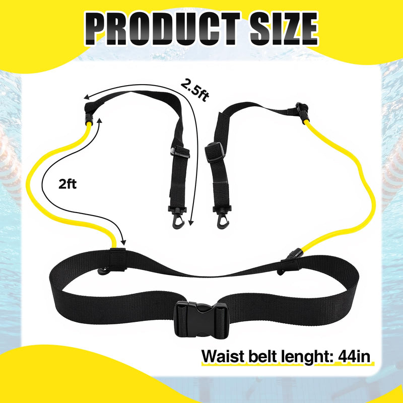 Outus Stationary Swim Trainer Swim Training Belt with 2 Bungee Cords, 2 Adjustable Buckle Straps, Mesh Storage Bag, Swimming in Place Harness for Swimming Pool Aquatic Resistance Water Exercise - BeesActive Australia
