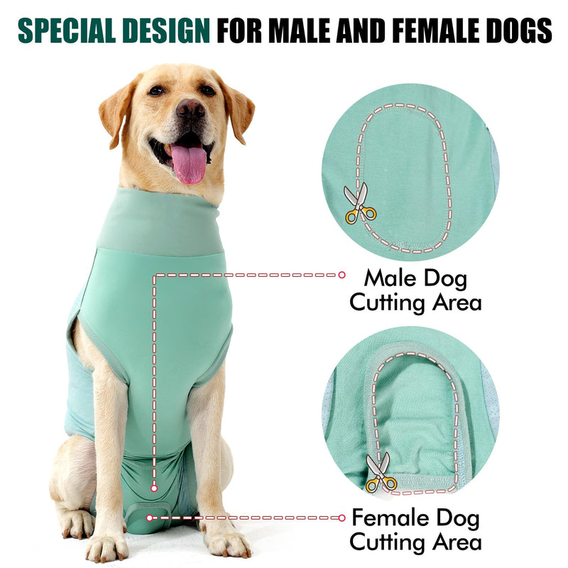 Dotoner dog bodysuit after surgery, castration wound protection suits for dogs, dog bodysuit after castration male dog, breathable bodysuit for dogs after surgery cat bodysuit, leak protection dog, anti-wound licking surgery bodysuit dog XL turquoise - BeesActive Australia