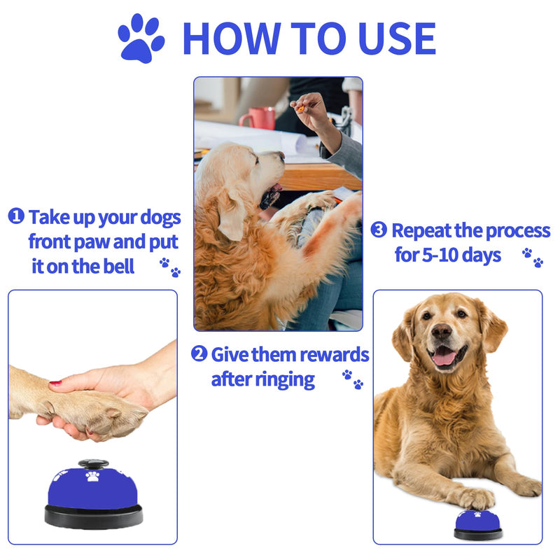 3 Pack Dog Doorbells, Pet Training Bells for Go Outside Potty Training and Communication Device Large Loud Dog Bell Cat Puppy Interactive Toys Adjustable Strap Door Bell (Dark Blue) Dark Blue - BeesActive Australia
