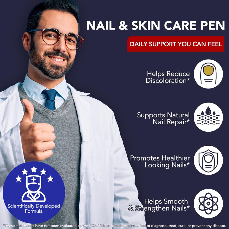 Toenail Fungus Pen - Toenail Fungus Treatment Extra Strength for Damaged, Discolored Nail - 25% Undecylenic Acid with Tea Tree, Jojoba, Clove Bud Oils & Aloe - Fungal Nail Repair Pen 5 Pack