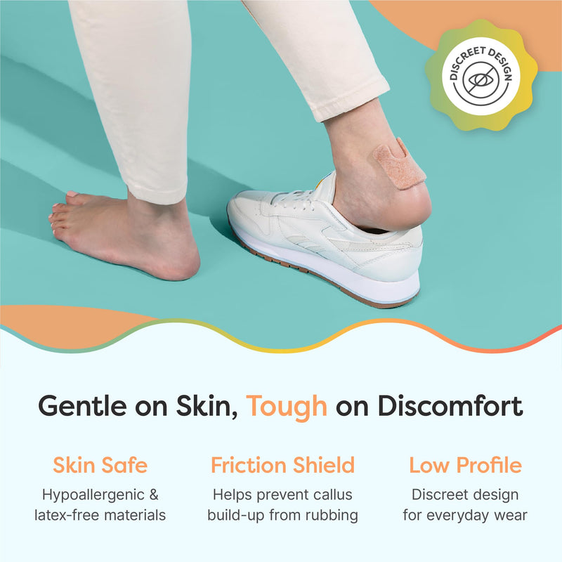 ZenToes U-Shaped Felt Callus Pads | Protect Calluses from Rubbing on Shoes | Reduce Foot and Heel Pain | Pack of 24 | 1/8” Self-Stick Pedi Cushions 24 Count Beige - BeesActive Australia