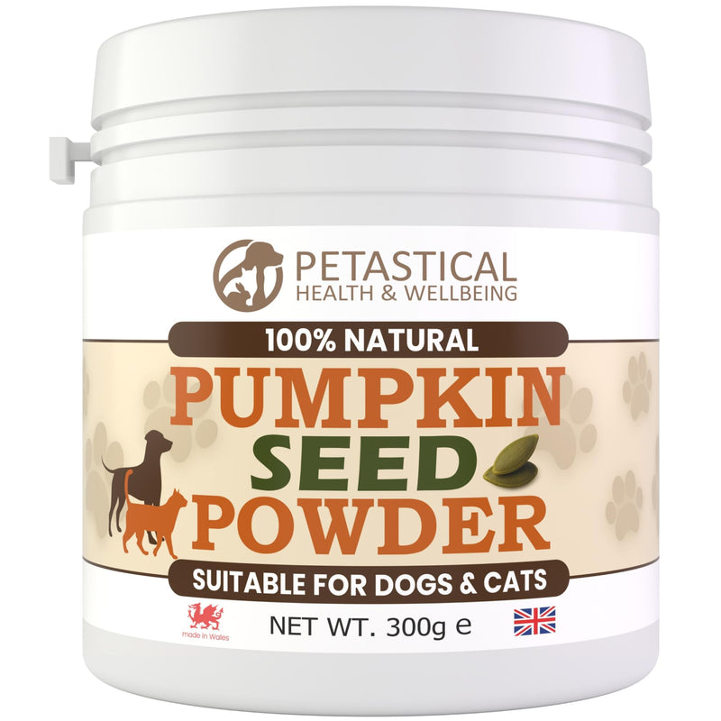 Ground Pumpkin Seeds for Dogs & Cats, Natural High Fibre Food Topper for Gut Health, Digestion & Coat, 100% Crushed Seed Powder, Made in UK (300g)