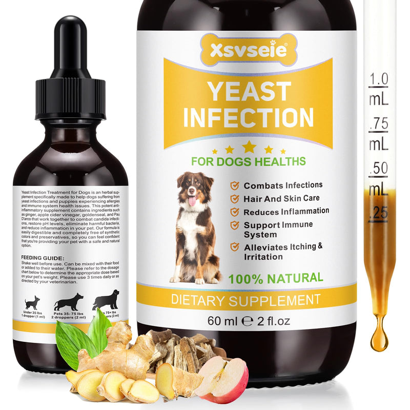 Yeast Infection Treatment For Dogs, Dog Yeast Infection Treatment,Natural Yeast Infection In Dogs For Itchy Dog Skin Relief Inflammation, Allergy Relief, Support Immune System (1 PC) 1 PC
