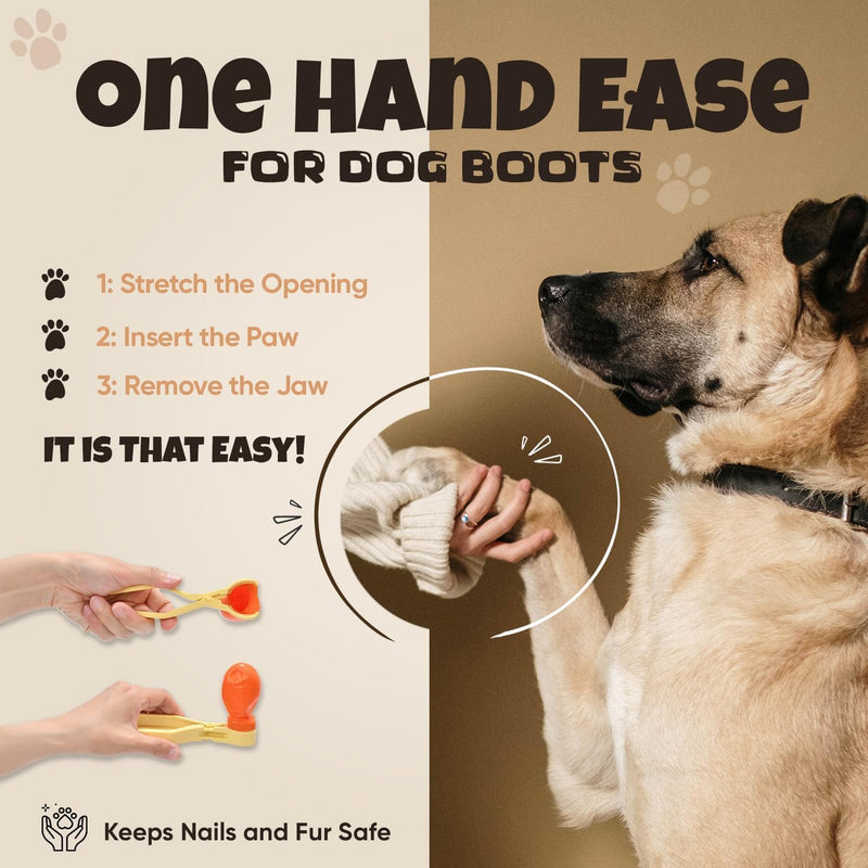 Slip into Dog Booties with One Hand | Fitting Tool for Paws Dog Boots & Other Booties for Hot Pavement, Rain, Winter & Snow Protection; Paws Jawz Medium for Small or Medium Booties - BeesActive Australia
