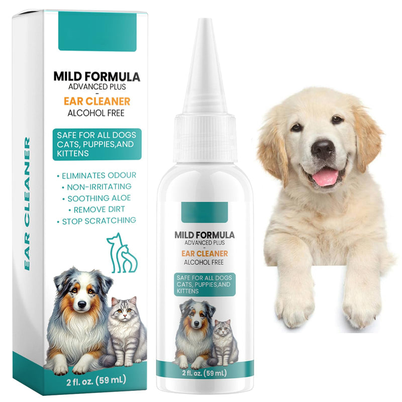 Aloe-based Ear Cleanser for Dogs and Cats - Quick Relief from Infections and Odors, Gently Clears Debris and Wax - For Clean and Happy Pets