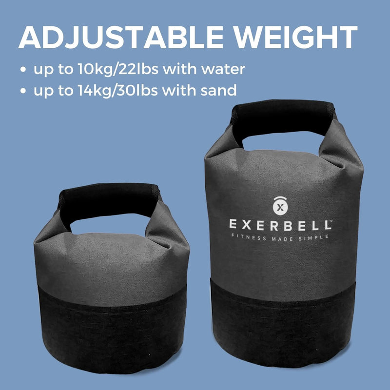 Foldable & adjustable kettlebell 2-14 kg – water- and sandbag kettlebell – Versatile Sandbag Training & Weight Bag – Premium Strength Training Equipment Gray 1 Piece