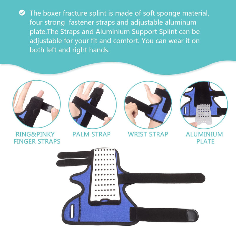 Pinky Finger Splint, Metacarpal Splint for 4th or 5th Finger, Finger Support Brace for Broken Finger, Trigger Finger, Arthritis, Straightening, Fits Right or Left Hand(L/XL) L/XL