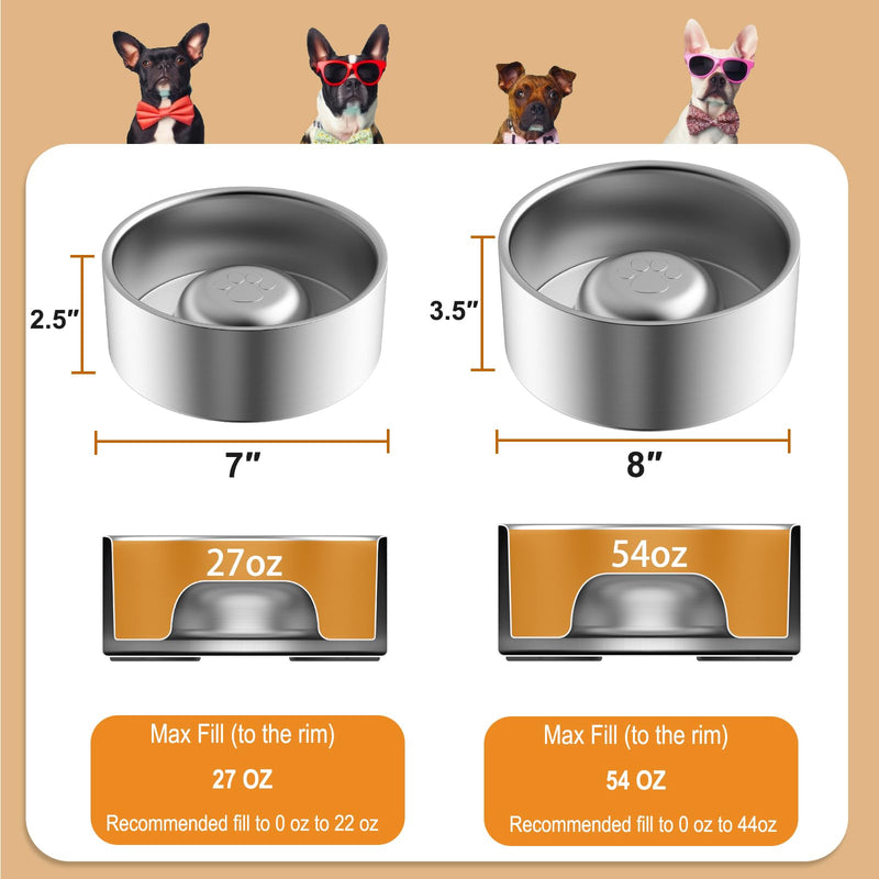 Dog Bowl Slow Feeder, Non Slip Heavy Dog Food Bowl, BPA Free, 304 18/8 Stainless Steel Slow Feeder Dog Bowls for Fast Eater, Dog Dish to Slow Down Eating for Small Medium Large Dogs, 27oz - BeesActive Australia