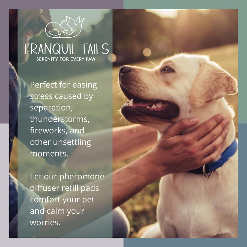Calming Pheromone Diffuser for Dogs, Anxiety Relief, Petroleum Free, Fast Acting, Calm During Fireworks, Includes 3 Scented and 1 Unscented Pad | Dog Calming Pheromone