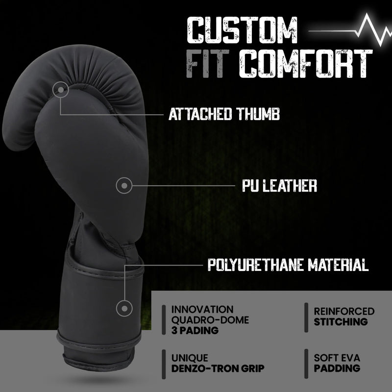 Boxing Gloves Men for Training, Sparring, Kickboxing, Muay Thai, MMA, Heavy Bag & Fitness I Premium Faux Leather, Foam Shock Absorption, Wrist Support for Adults & Youth. Boxing Gloves Women Black 16 oz