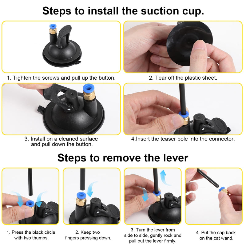 8pcs Cat Feathe Toys, Interactive Cat Toy for Indoor Cats, Suction Cup Cat Toys for Indoor Cats, Replacements Feathers Worm, Hanging Cat String Toy for Bored Indoor Kitten - BeesActive Australia