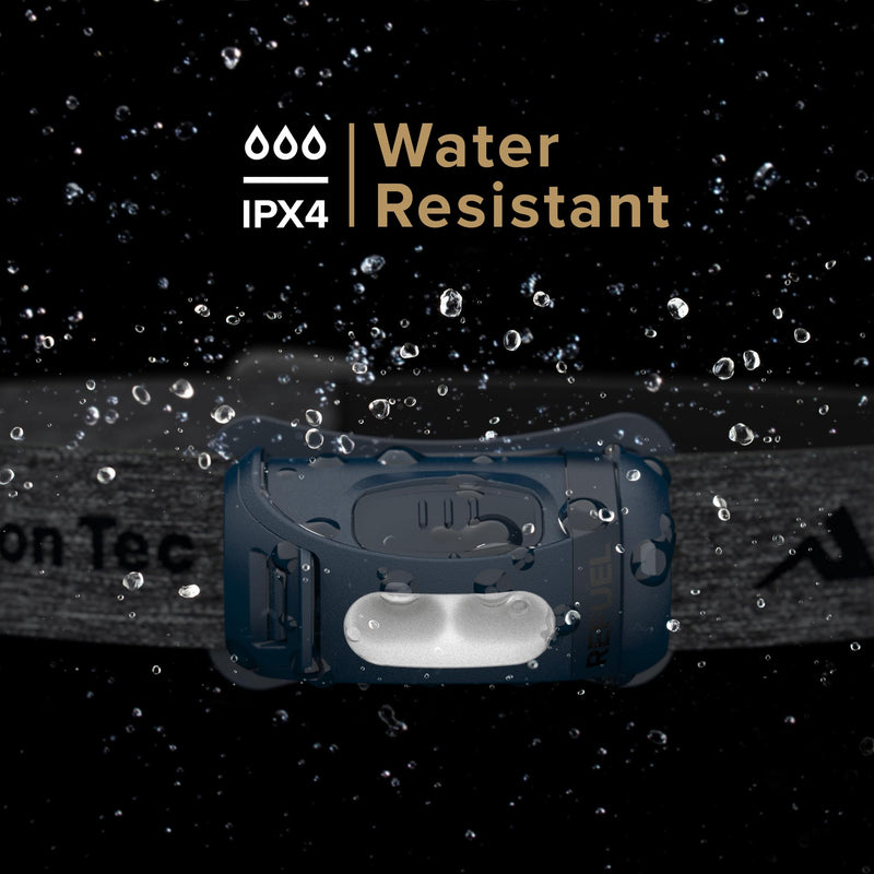 Princeton Tec REFUEL 300 – Compact 300-Lumen AAA-Powered Flood Headlamp with Dimmable Beam, Easy-Open Battery Door, IPX4 Water Resistance, 5-Year Warranty, Made in USA, Blue
