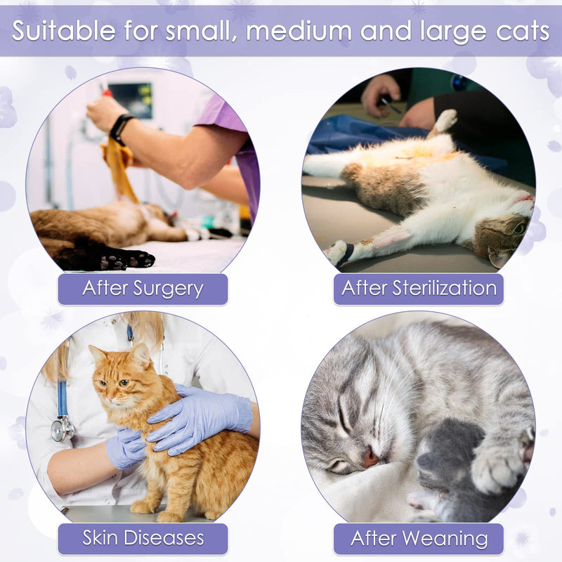 PUMYPOREITY Cat Bodysuit After Surgery, Postoperative Clothing for Cats Body Operation Recovery Anti-leaking for Cat Clothes Castration Body E-Collar Alternative Cat Surgery Recovery Suit (Purple, L) Purple - BeesActive Australia