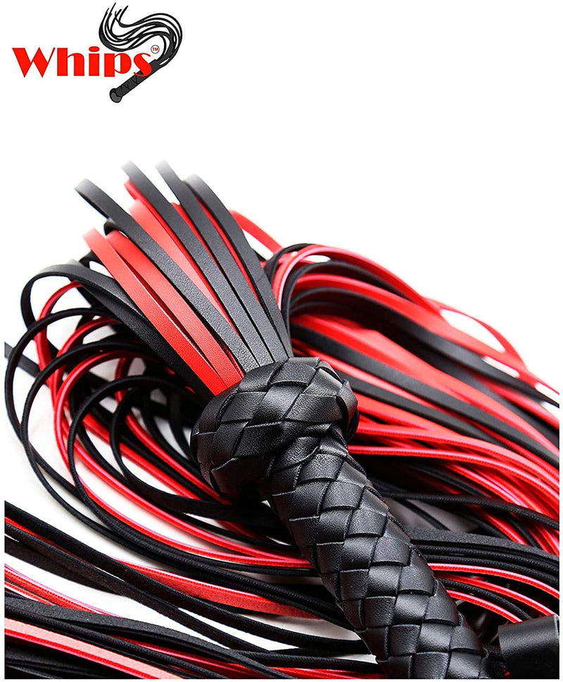 Whips 30" Leather Horse Crop, Red and Black Riding Crop Whip, Faux Leather Crop Whips, Leather Horse Crop Whip for Couples