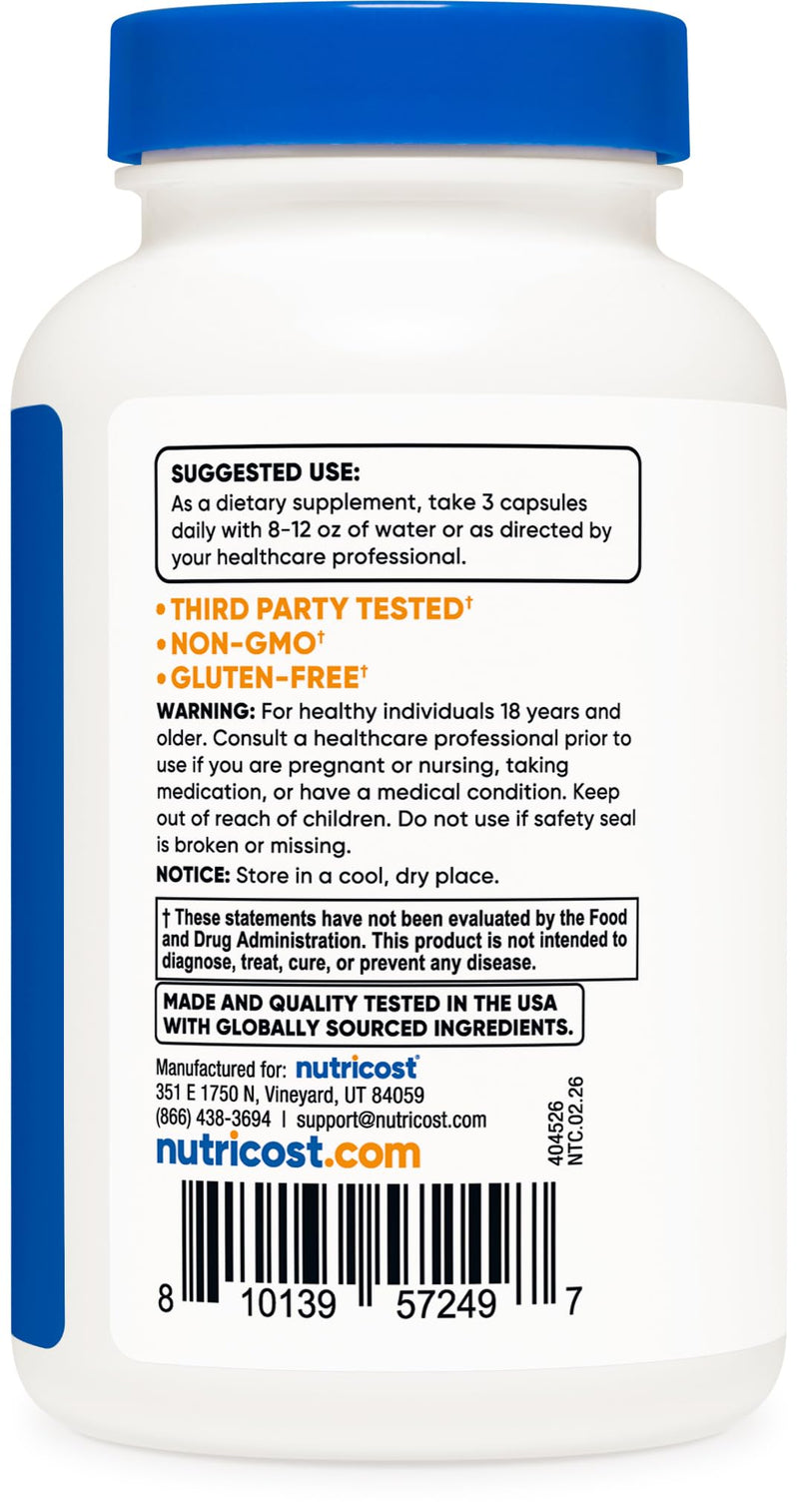 Nutricost Testosterone Support Complex (90 Capsules) -1800mg Per Serving 90 Count (Pack of 1)