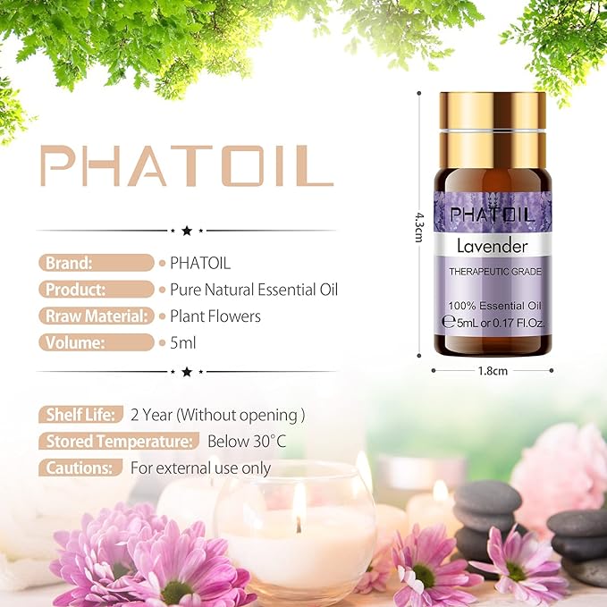 PHATOIL Essential Oil Set, 0.2 fl oz (5 ml) x 15 Pieces, Essential Oils, Aromatherapy Set, 100% Pure Aromatherapy, Gift - BeesActive Australia