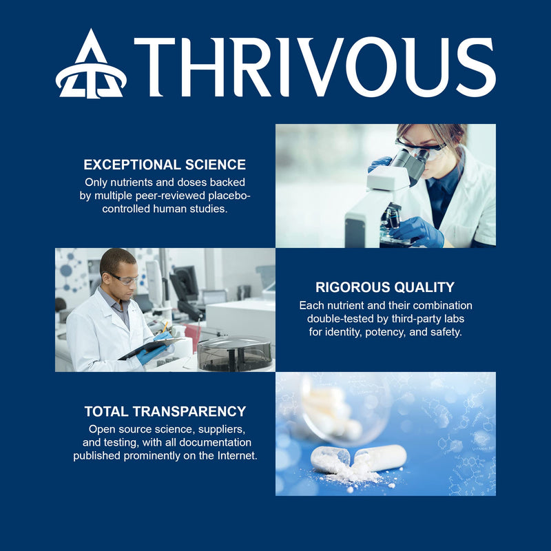 Thrivous L-Theanine Dietary Supplement, 200 mg per Capsule, 180 Capsules, ISO-Certified Third-Party Lab Tested