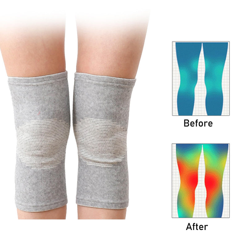 1 Pairs Bamboo Charcoal Knee Sleeve - Bamboo Knee Brace Bamboo Compression Knee Sleeve -Elastic Warm Knee Brace Bmboo Knee Sleeve for Arthritis (Gray, X-Large) Gray - BeesActive Australia