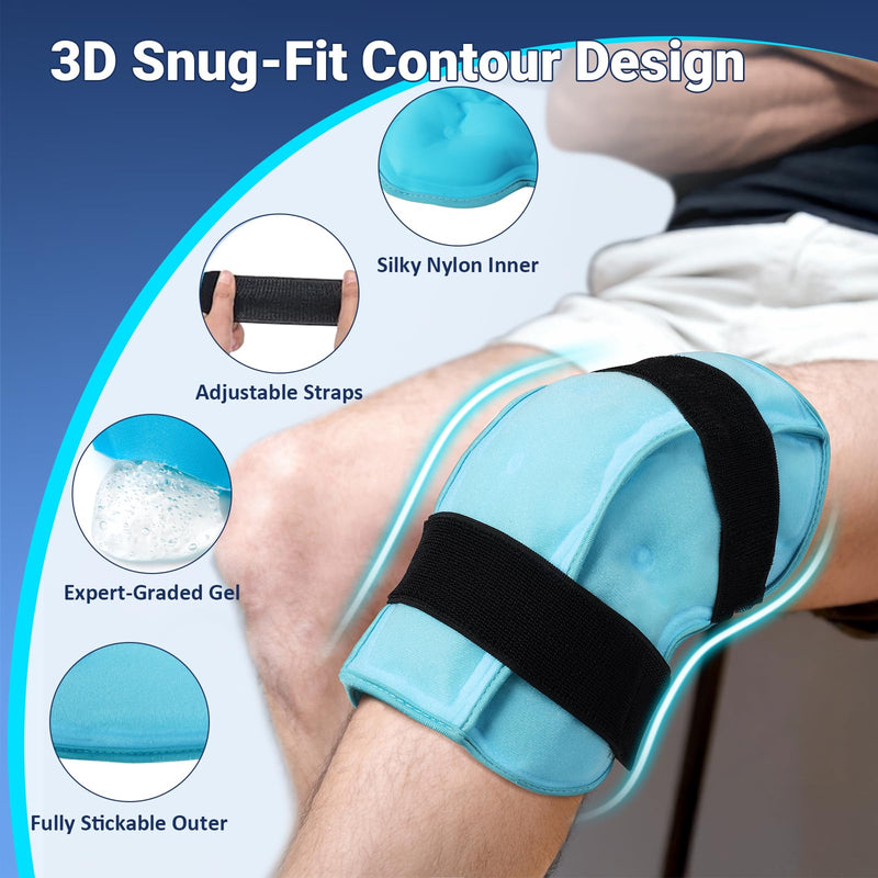 Comfytemp 3D Knee Ice Pack Wrap for Injury Reusable Gel, Knee Cold Pad Brace Physical Therapy for Meniscus Tear, Leg Pain, Replacement, Arthritis, Muscle Recovery, After Surgery Use 1.0 - BeesActive Australia