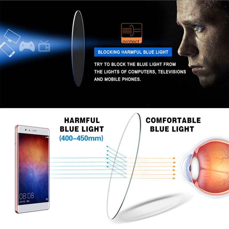VIDEBLA 5 Pack Computer Reading Glasses Men and Women Anti Eyestrain Blue Light Blocking Glasses for Reading (5 Mix-2, 2.50) 5 Mix-2 2.5 x - BeesActive Australia