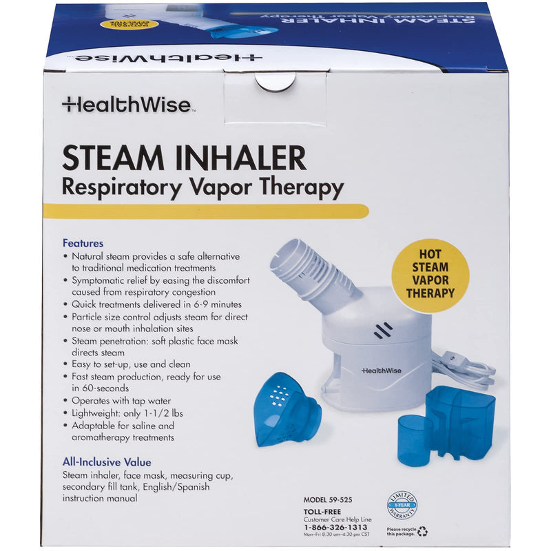 HealthWise Steam Inhaler Respiratory Vapor Therapy | Sinus Pressure, Congestion, Colds & Cough Relief | Facial Steamer, Steam Inhaler, FSA Eligible, Vaporizer or Vocal Steamer | Mask for Cleansing - BeesActive Australia
