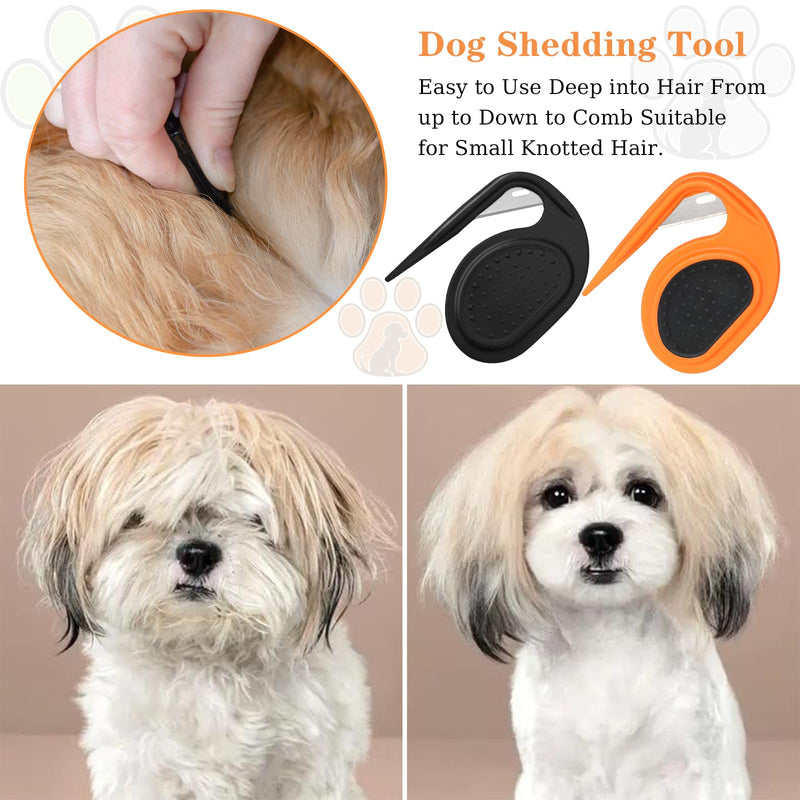 Knotting Comb for Cats, Pet Hair Removal Tool, Multifunctional Dog Comb for Dog, Cat Grooming Supplies, Cat Knot Remover, Pet Knot Opener, Pet Grooming Supplies for Grooming Loose Knotted Hai 2PCS - BeesActive Australia
