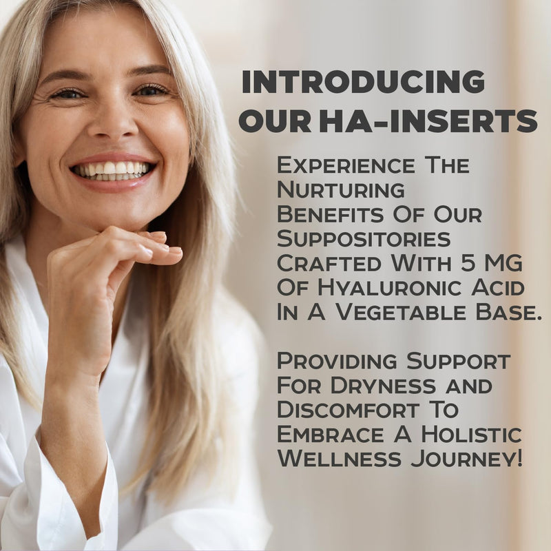 NewLife Naturals Hyaluronic Acid Vaginal Suppository for Dryness | Vaginal Dryness Support | Estrogen-Free Relief for Menopause | Hyaluronic Acid Suppositories for Women | USA-Made 12 Vaginal Inserts - BeesActive Australia
