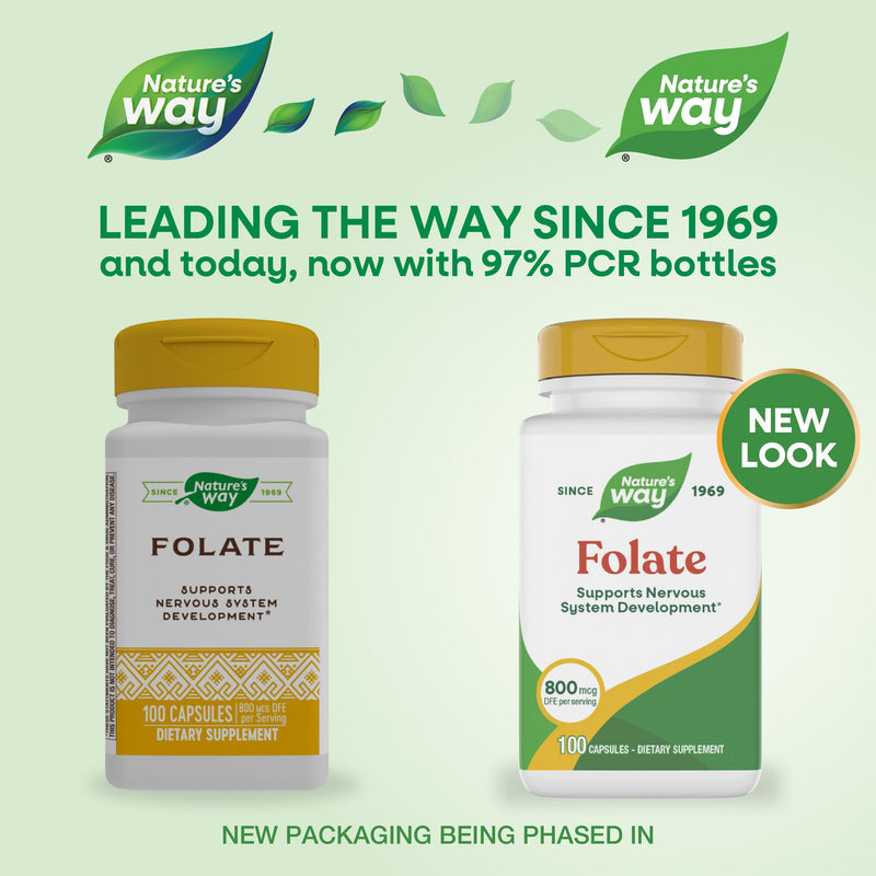 Nature's Way Folic Acid, 800 mcg DFE per serving, 100 Capsules