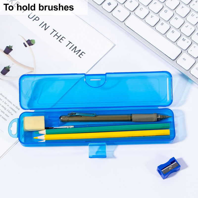 Toothbrush Case 2 Packs, Transparent Dark Blue Toothbrush Travel Case, Plastic Toothbrush Holder Travel Size, 7.87 x 1.85 x 1.18 inches Portable Toothbrush Case for Traveling - BeesActive Australia