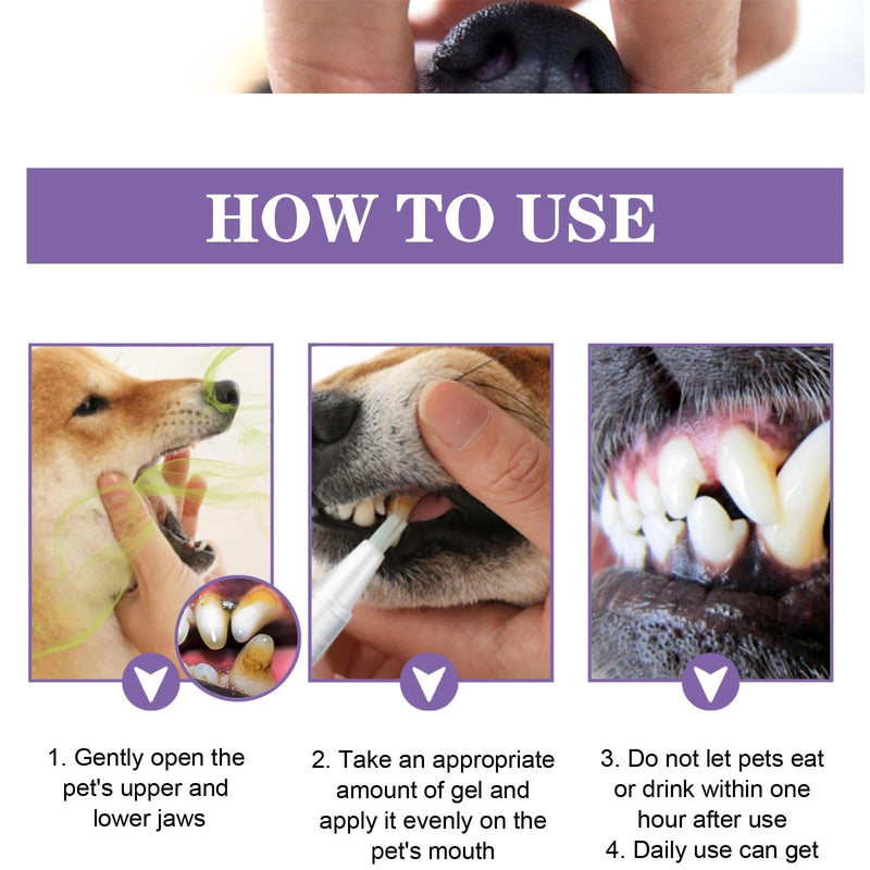 2PCS Pet Dental Care Gel – Advanced Teeth Cleaning Pen for Dogs & Cats, Freshens Breath & Removes Plaque, Easy-to-Use Oral Hygiene Solution for Pets