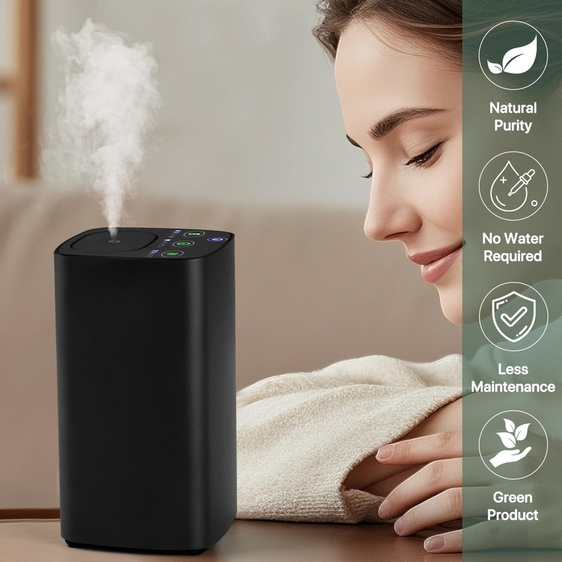 Waterless Car Essential Oil Diffuser, Portable Nebulizer Aromatherapy Diffuser, Mini Scent Air Machine with Timers for Home, Room, Car, Office,Travel Black - BeesActive Australia