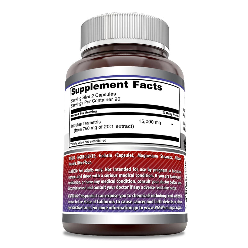 Amazing Formulas Tribulus Terrestris 15000 mg | 180 Capsules Supplement | 20:1 Extract | Non-GMO | Gluten Free | Made in USA - BeesActive Australia