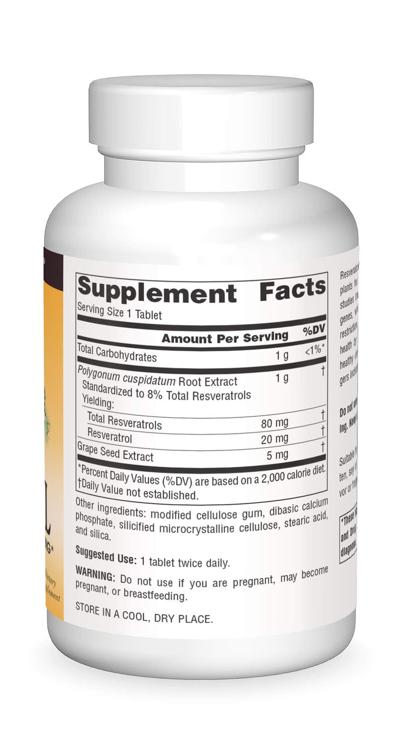 Source Naturals, Resveratrol, 80mg - 120 Tablets | Support for the Heart and Healthy Aging 120 Count (Pack of 1)
