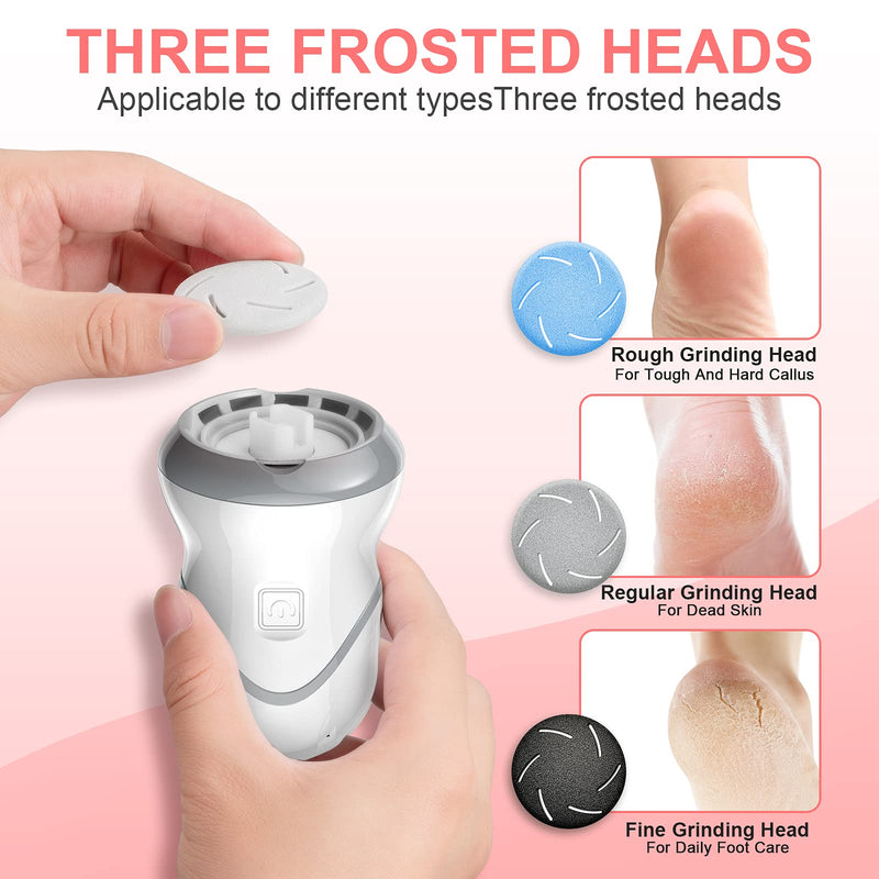 Professional Electric Feet Callus Remover,Portable Rechargeable Foot File Pedicure Tools with Vacuum Adsorption Foot Grinder 2 Speed 3 Grinding Heads, Ideal for Dead Skin/Powerful Exfoliation Auto - BeesActive Australia