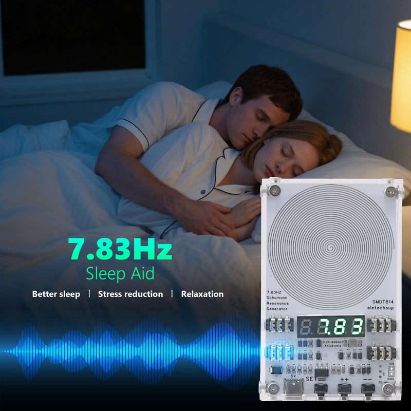 7.83Hz Adjustable Schumann Resonance Generator for Stress Relief, Relaxation, Meditation, Yoga | with ABS Case, USB Power Supply White 4 Inch